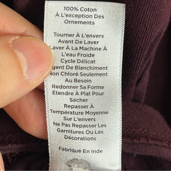 Talbots Autumn Embellished Red and Silver Crewneck Tee Size Medium - Picture 9 of 11